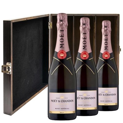 Moet &amp; Chandon Rose Champagne 75cl Treble Luxury Gift Boxed Champagne
